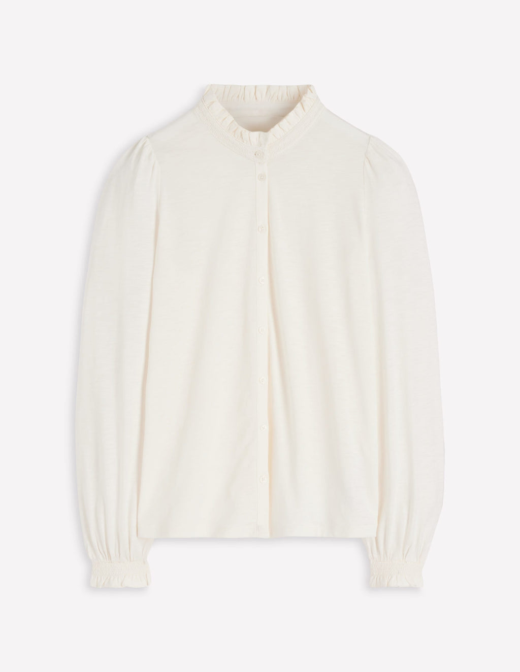 Effie Smocked Detail Shirt-Ivory