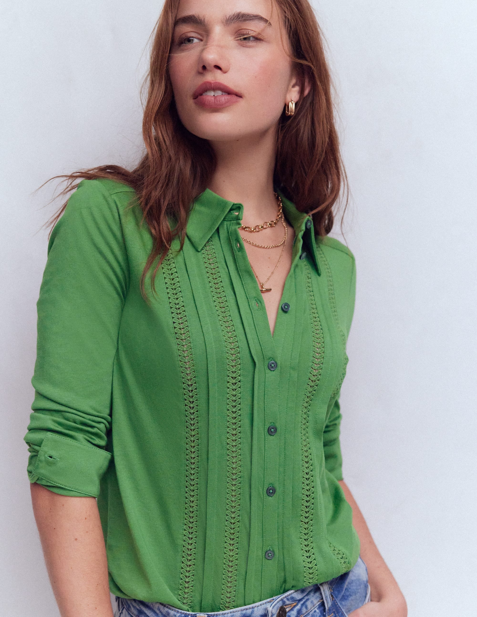 Trim Detail Jersey Shirt-Broadbean