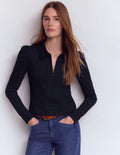 Zip Collar Supersoft Top-Navy