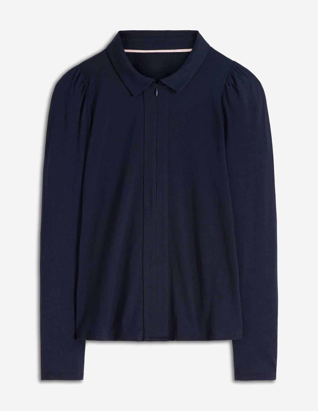 Zip Collar Supersoft Top-Navy