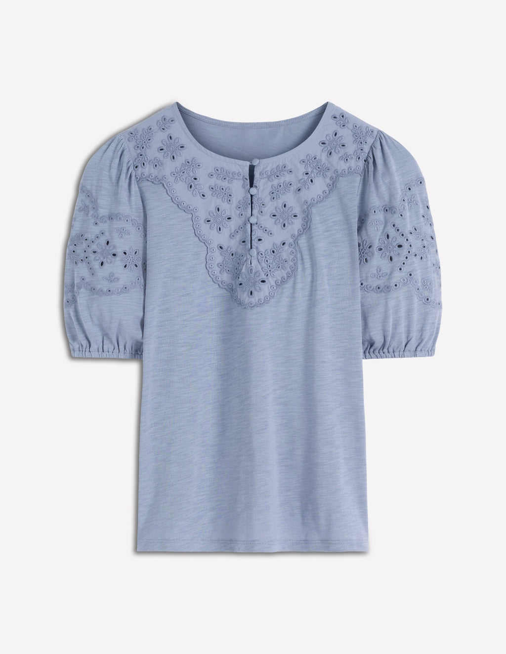 Ada Broderie Mix Top-French Blue