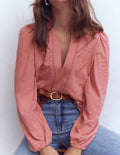 Poppy Long Sleeve Top-Vintage Rose