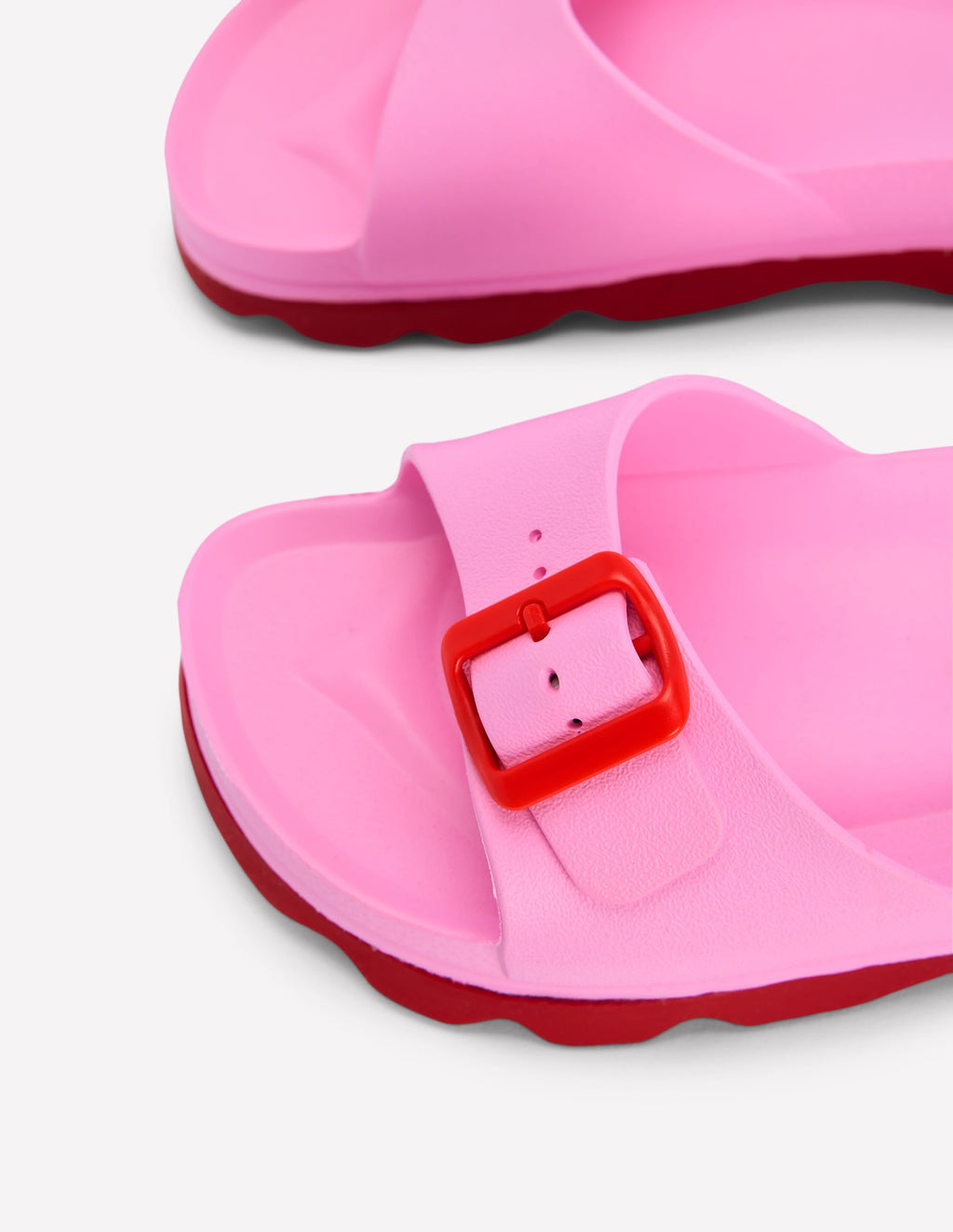 Lyla Single Buckle Sliders-Pink/Red