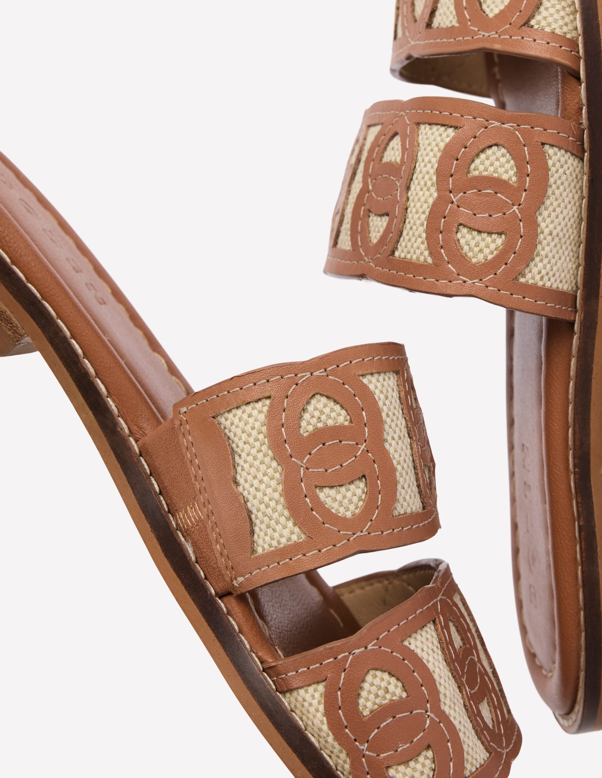 Interlocked Flat Sandal-Tan
