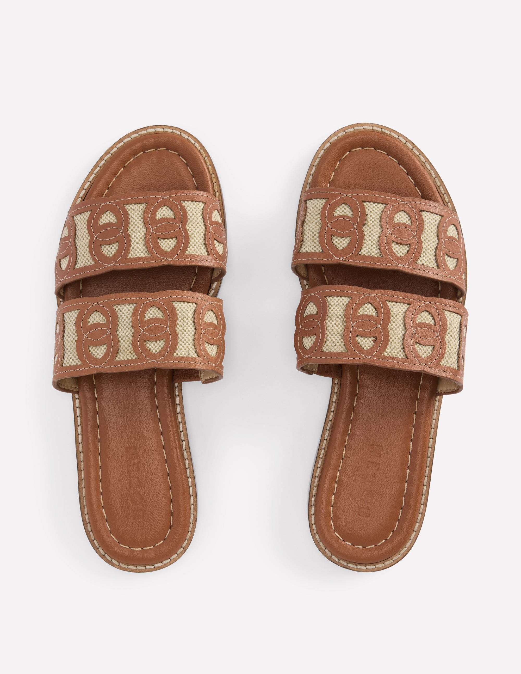 Interlocked Flat Sandal-Tan