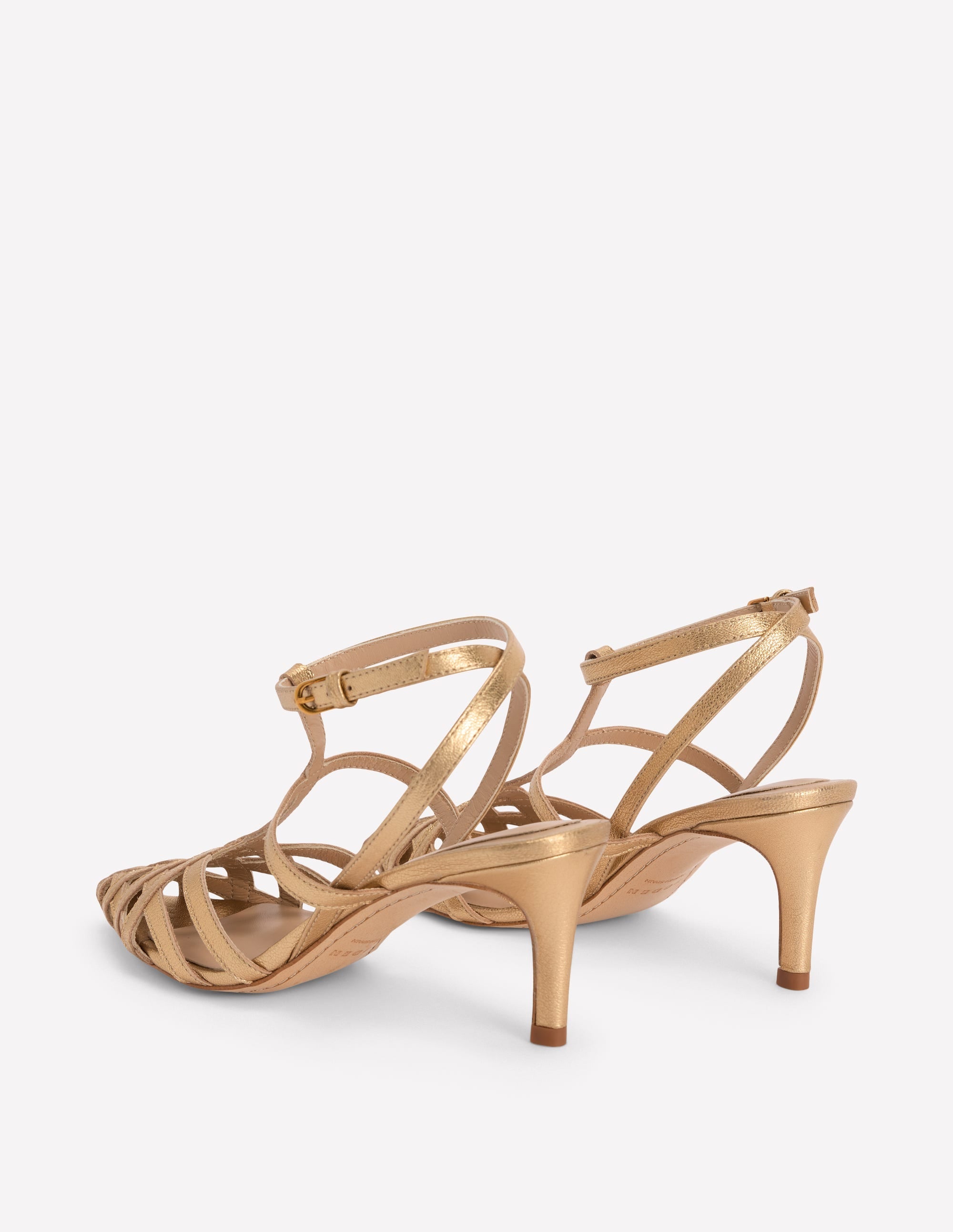 Cage Front Heels-Gold