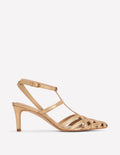 Cage Front Heels-Gold
