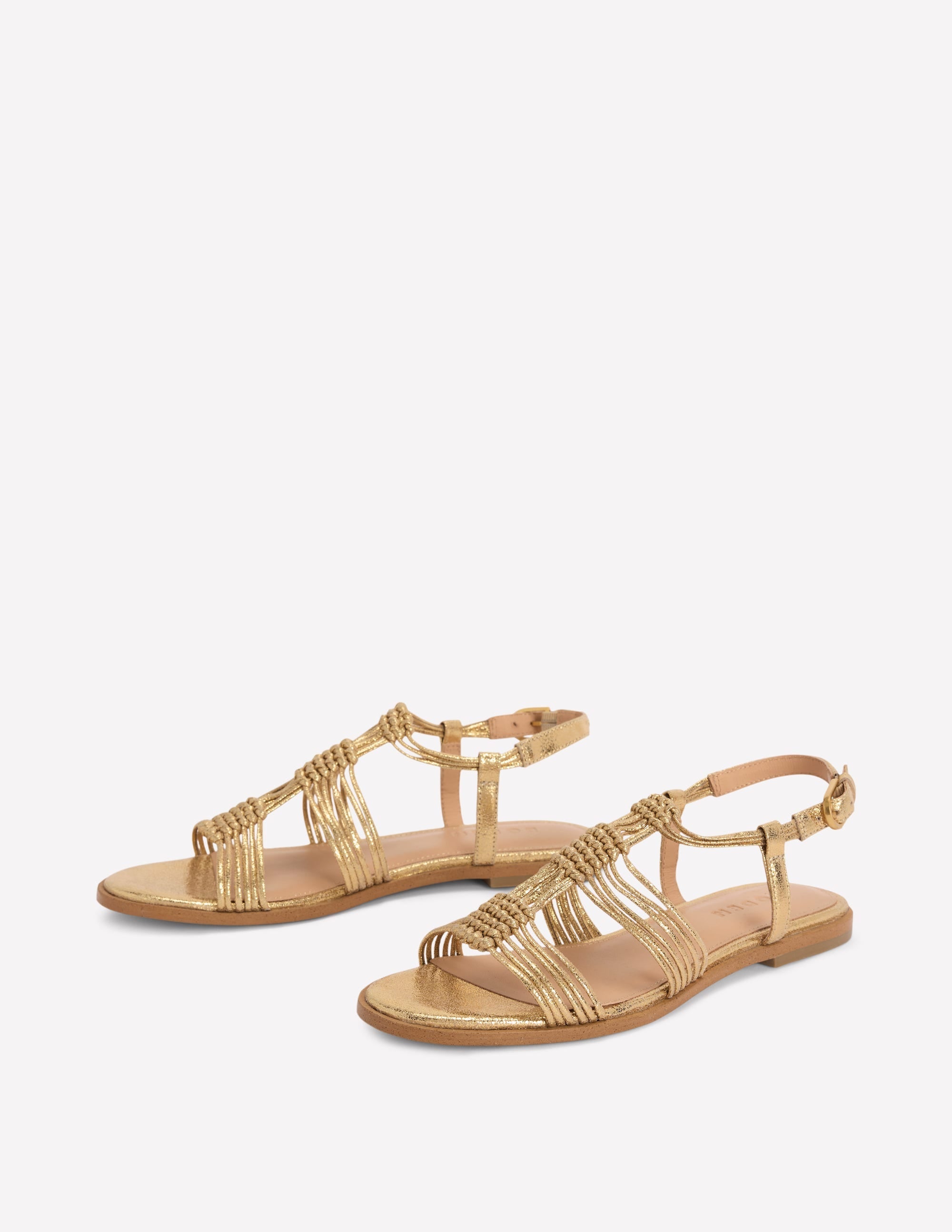 Multi Strap Knot Sandal-Gold