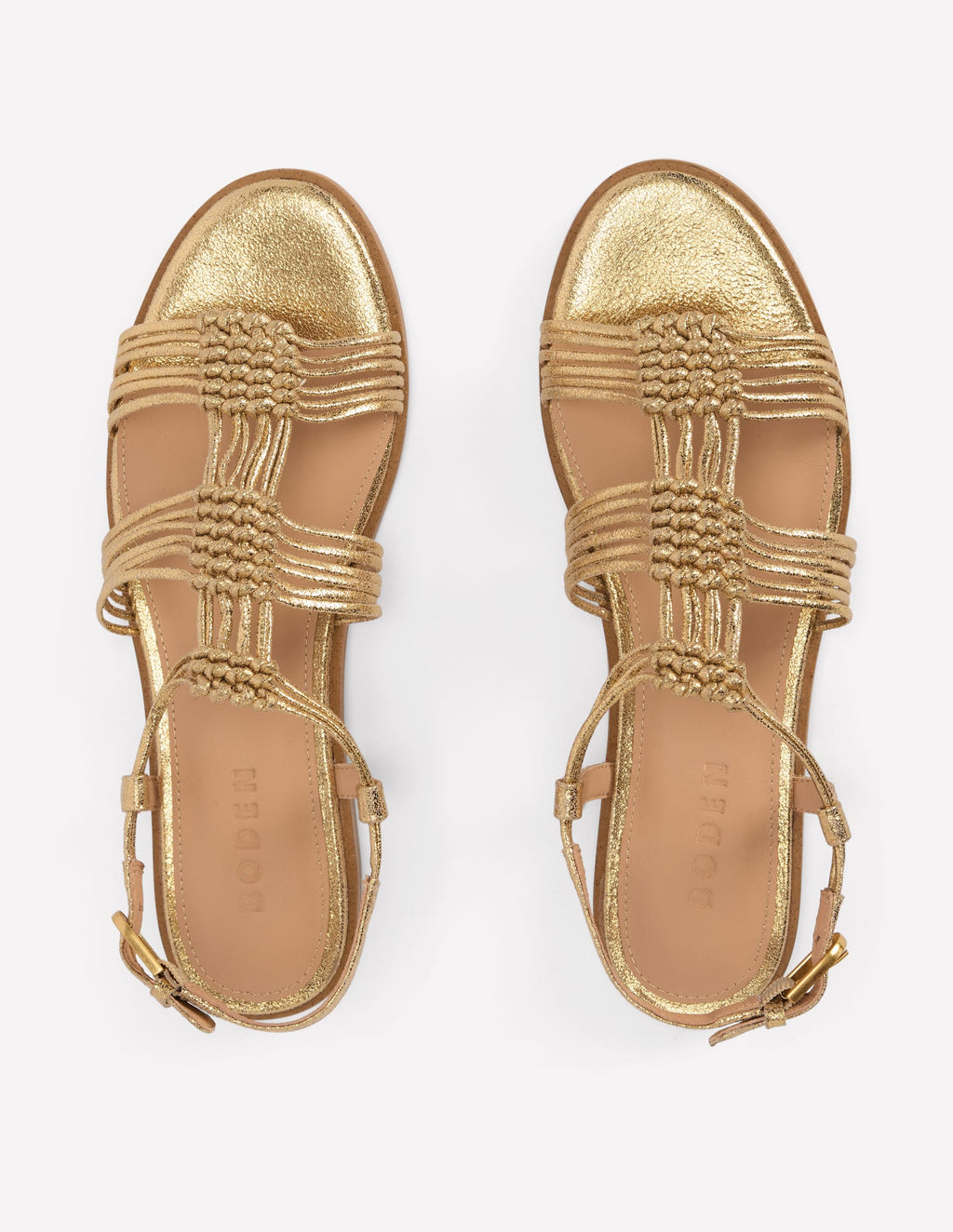 Multi Strap Knot Sandal-Gold