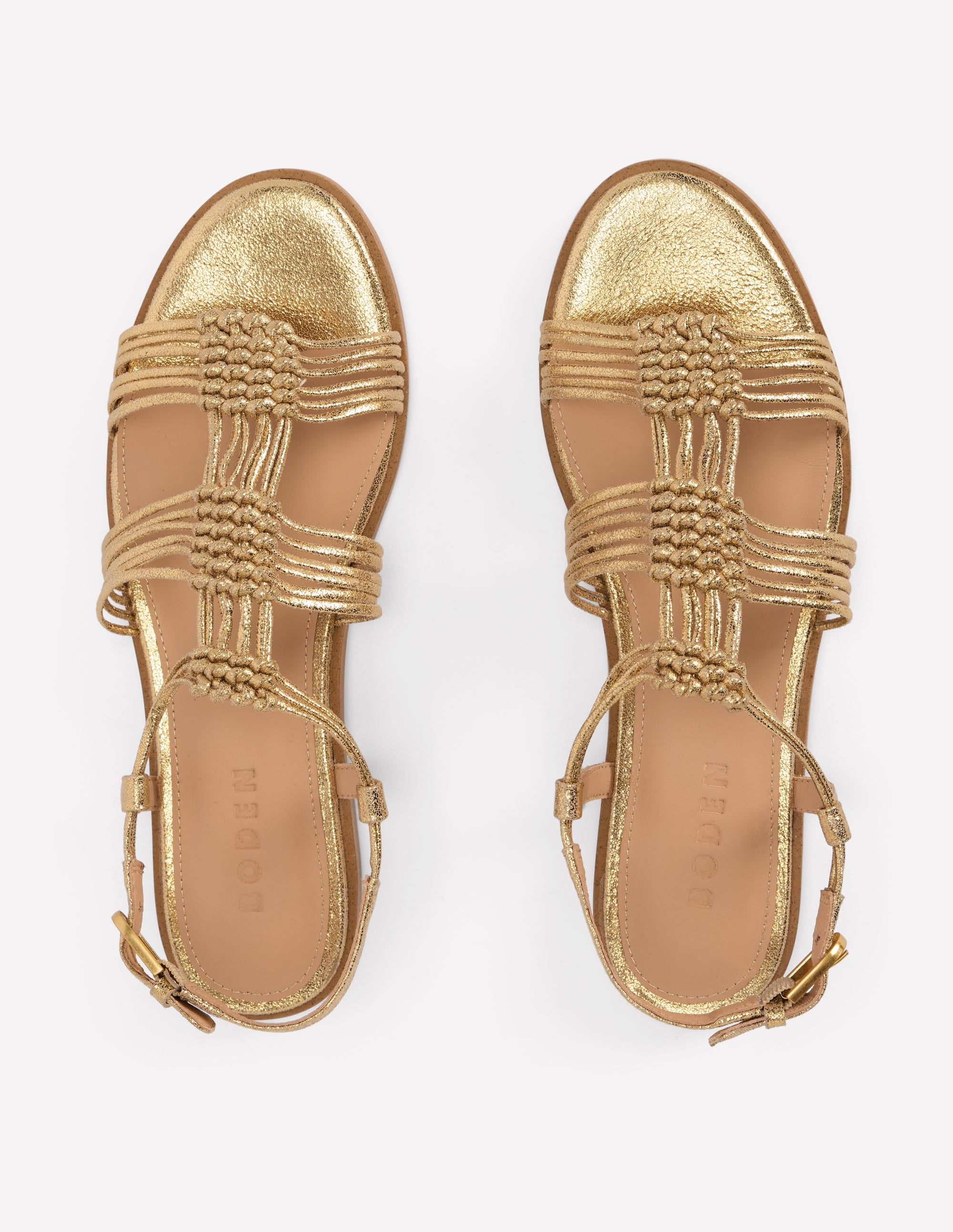 Multi Strap Knot Sandal-Gold