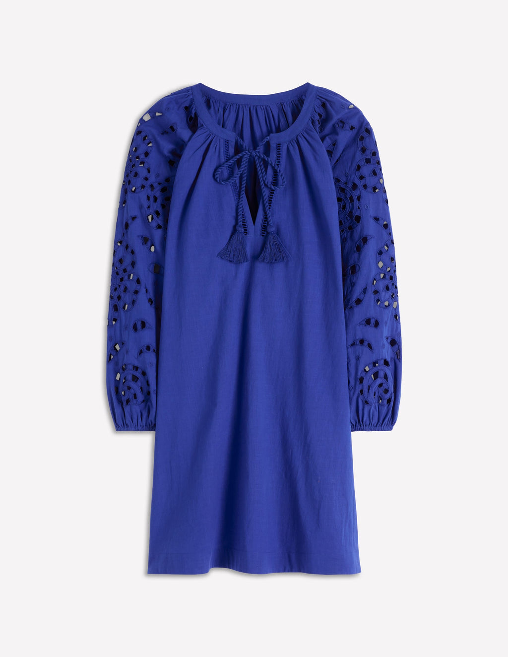 Embroidered Sleeve Kaftan-Blue Embroidery