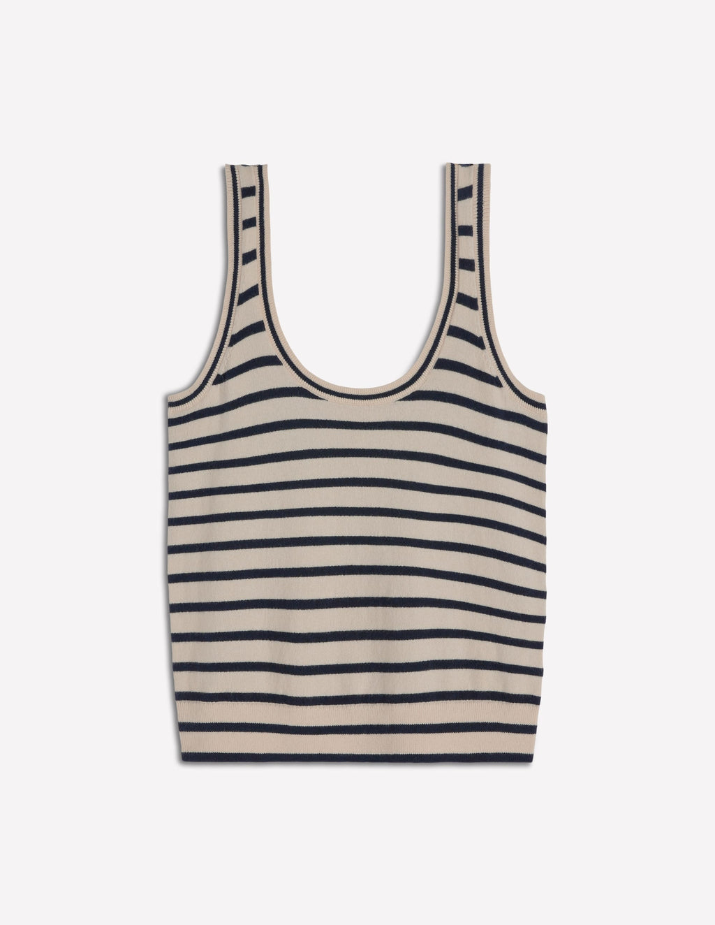 Liz Knitted Tank-Ivory, Navy