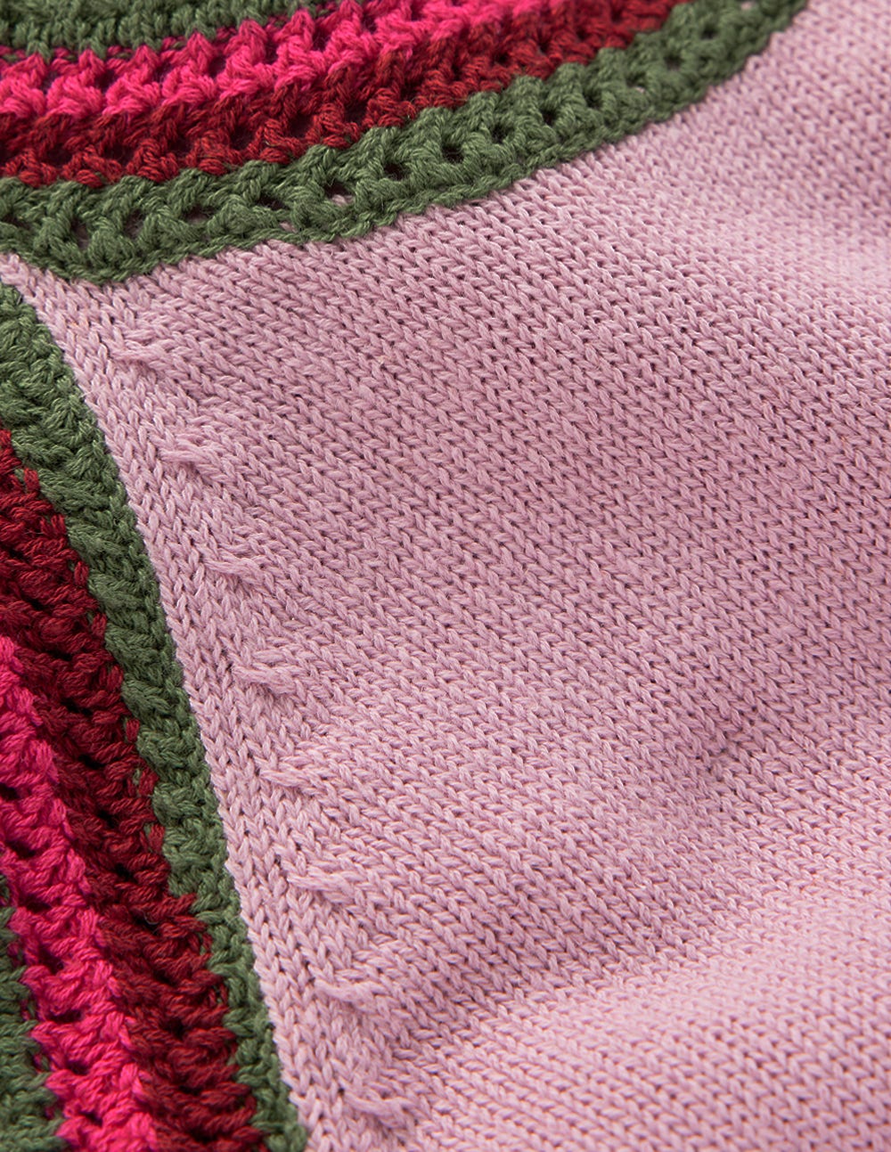Saffron Crochet Racer Tank-Pink