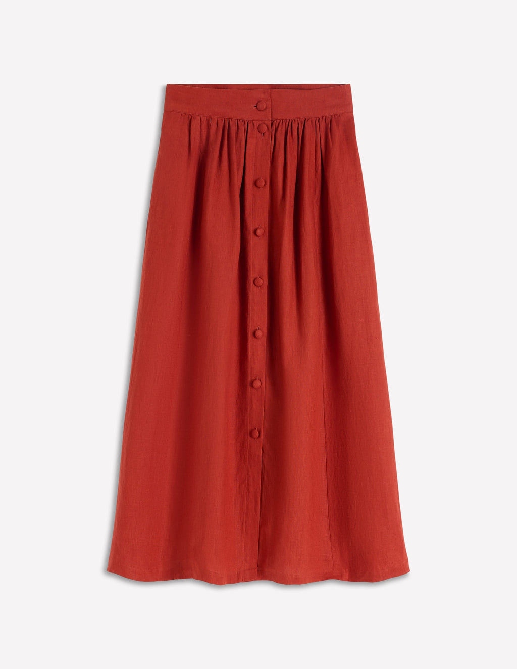 Emma Linen Maxi Skirt-Burnt Orange