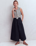 Emma Linen Maxi Skirt-Navy