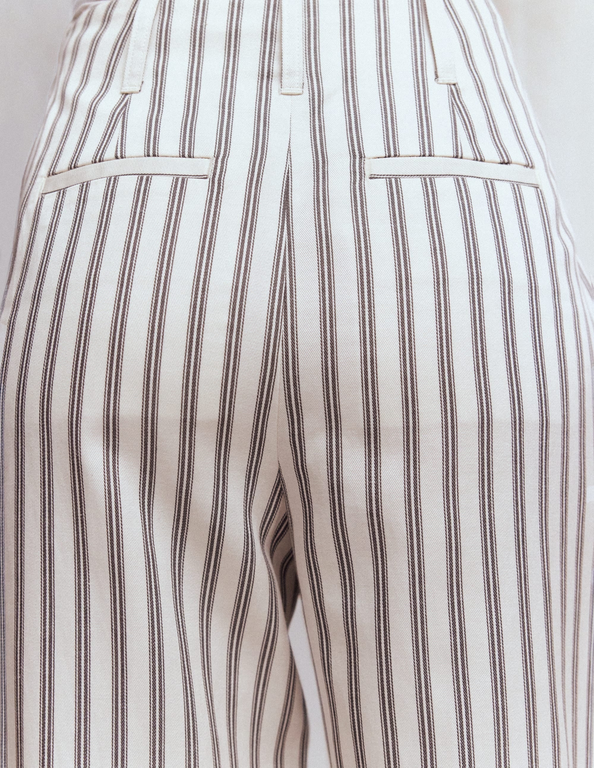 Mayfair Tailored Pants-Ivory, Navy Stripe