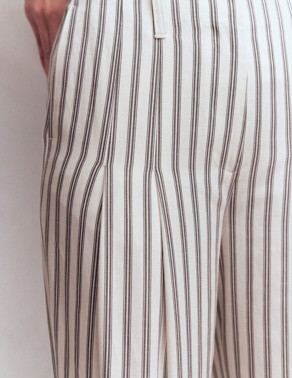 Mayfair Tailored Pants-Ivory, Navy Stripe
