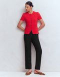 Slim Leg Cotton Pants-Black