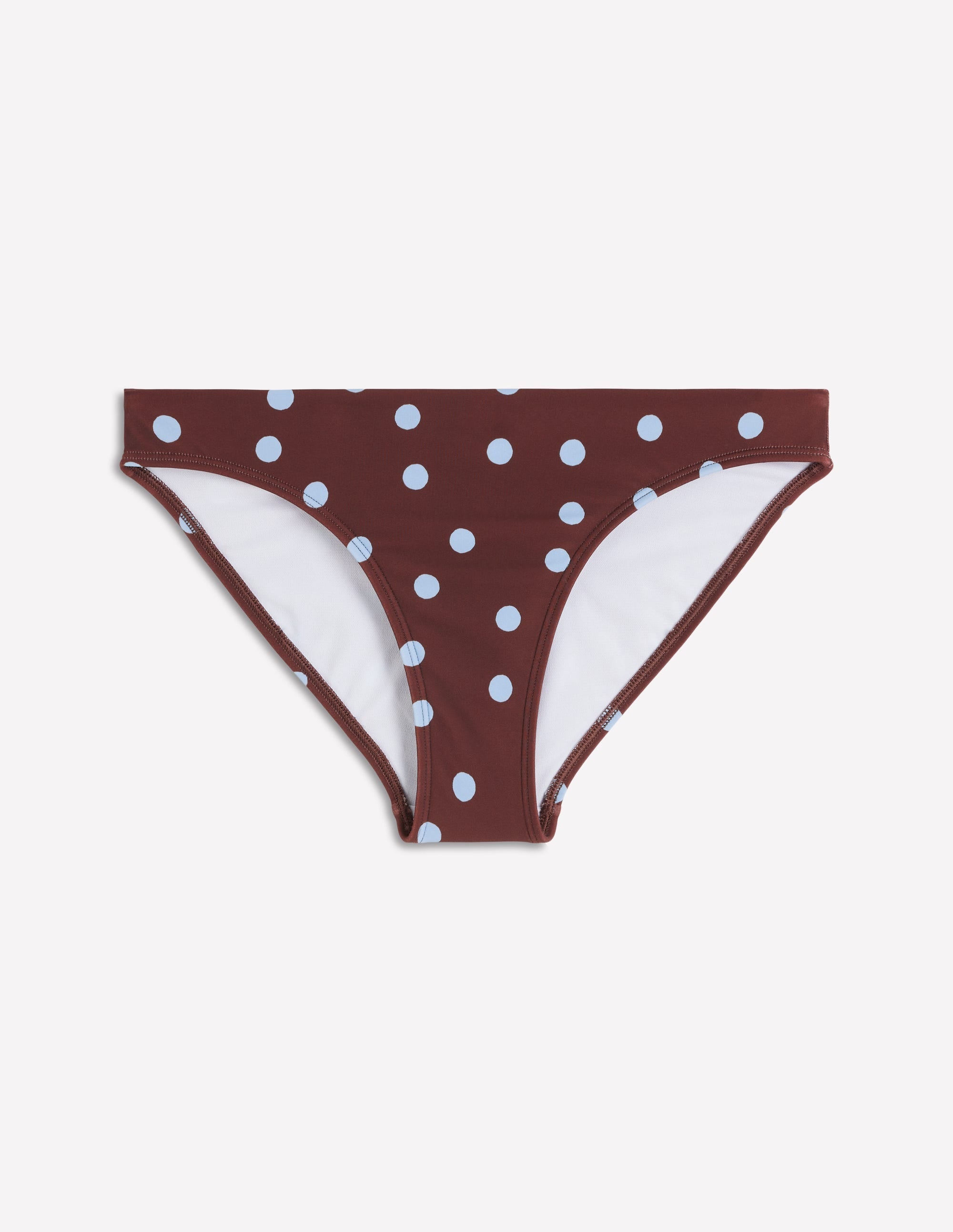 Classic Bikini Bottoms-Chocolate, Blue Painted Dot