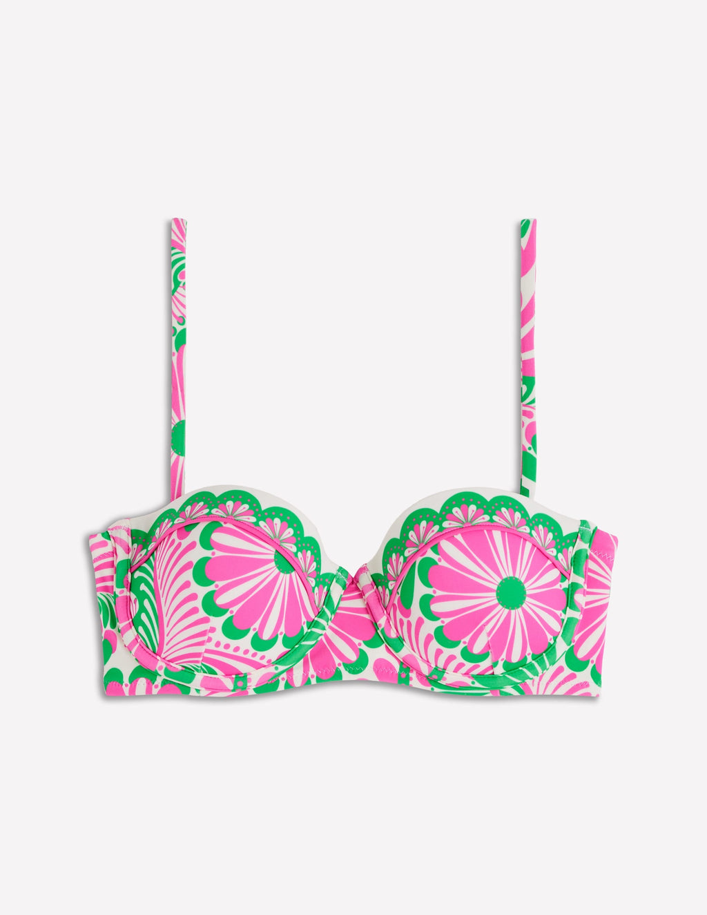Rhodes Cup Sized Bikini Top-Pink, Euphoric Gardens