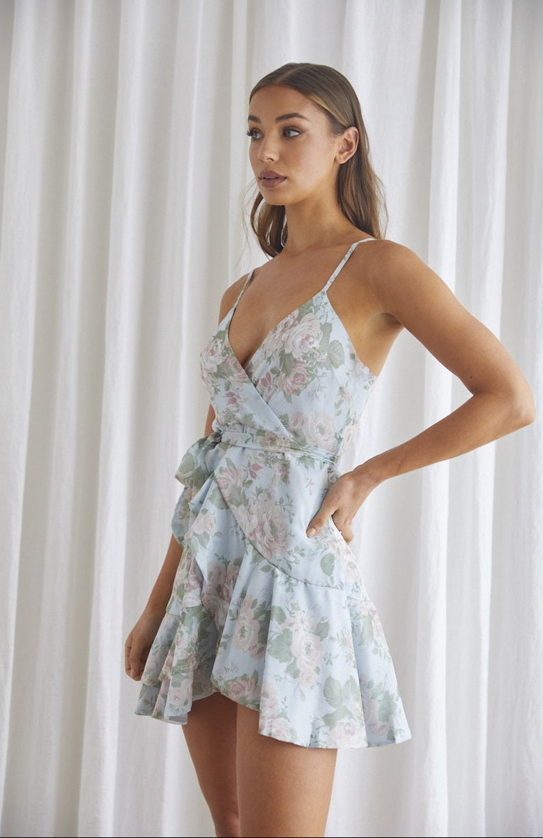 Floral Ruffled Cami Mini Dress