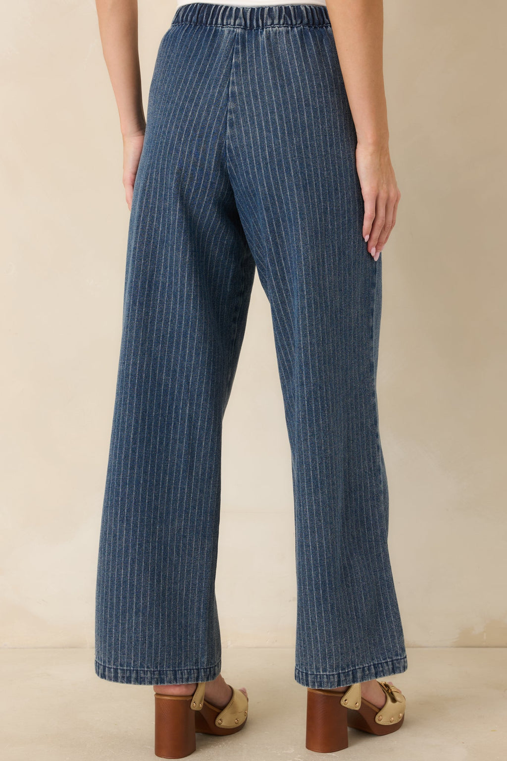 The County Line Indigo Stripe Cotton Denim Drawstring Pants