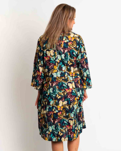 Lucinda Dress in Navy Butterfly