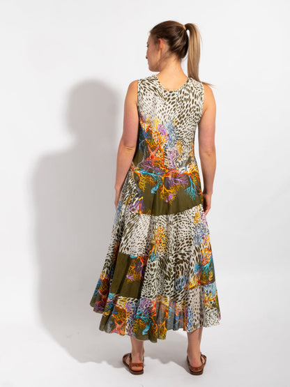 Daydream Dress in Olive Leopard