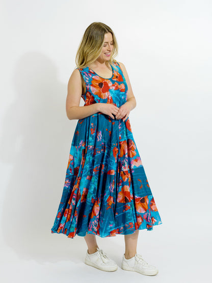 Daydream Dress in Sea Green Poppy
