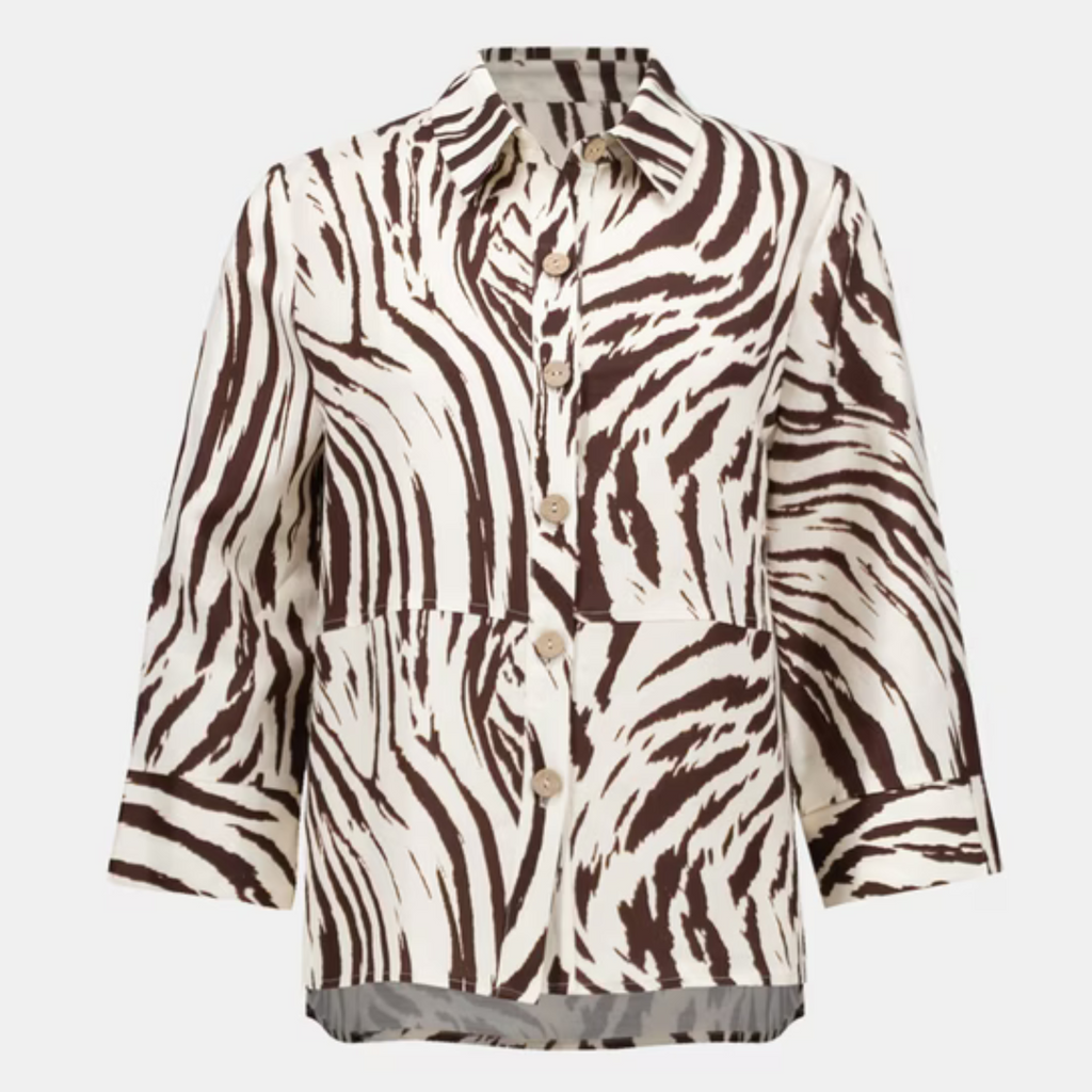 Joseph Ribkoff Animal Print Button Shirt