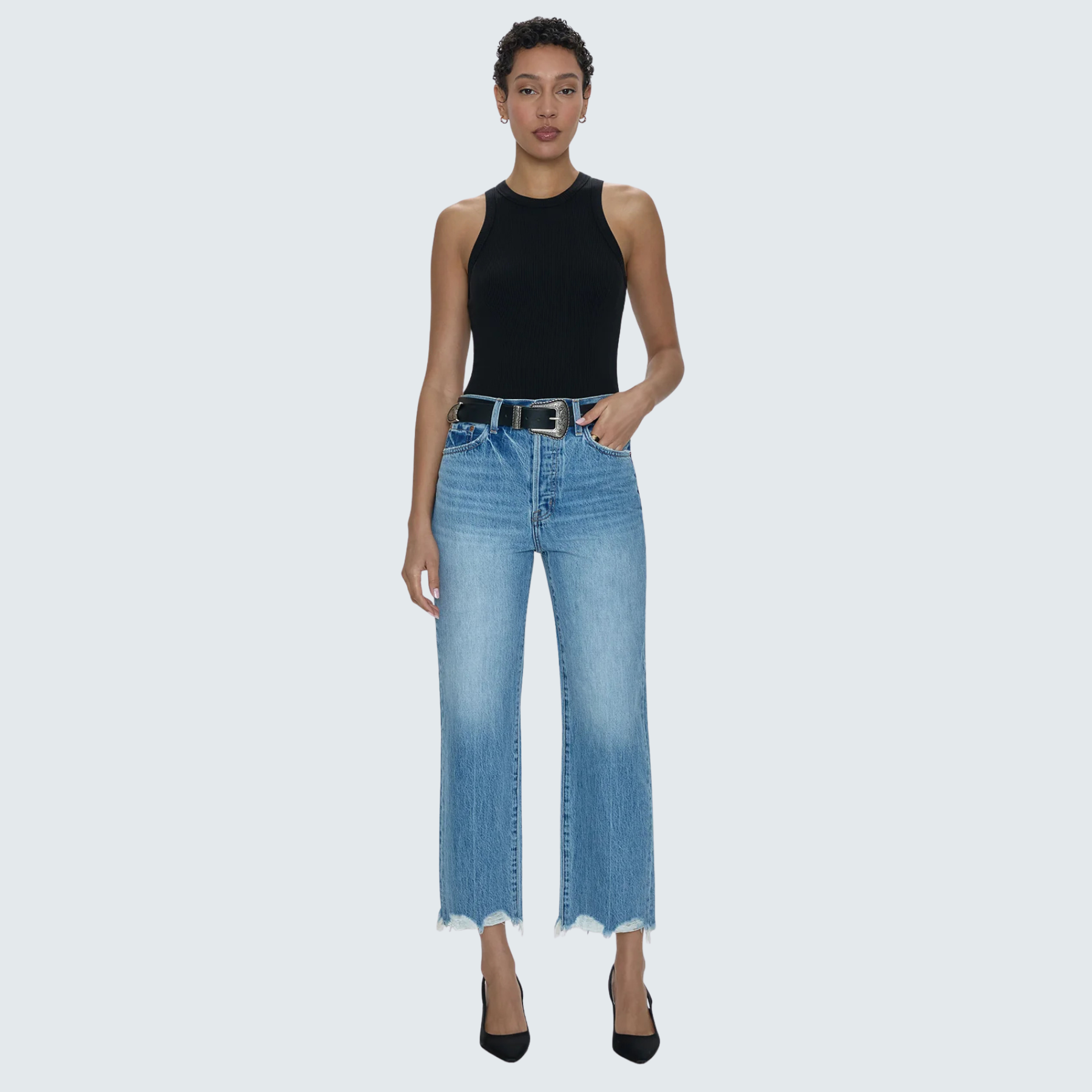 PISTOLA Cassie Super High Rise Straight Crop Women's Jean