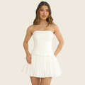 Strapless Pleated Mini Dress
