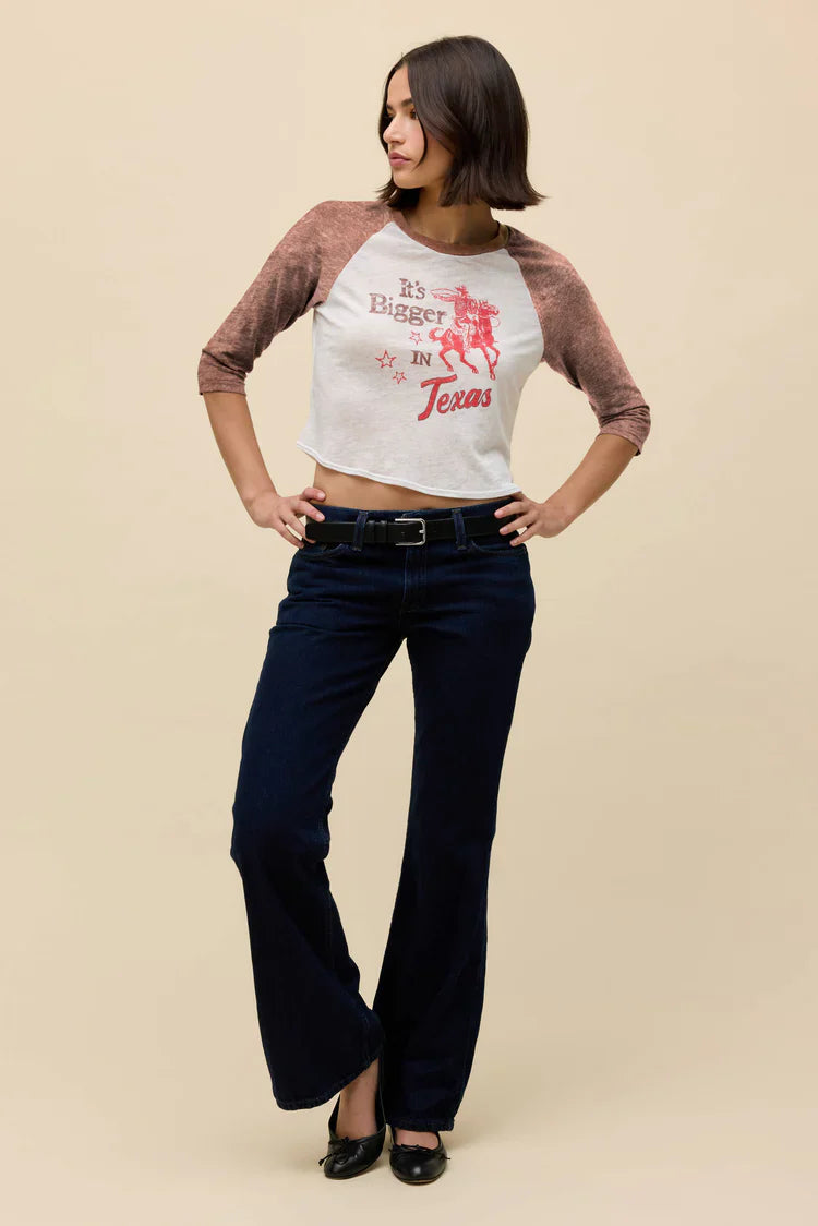 Its Bigger In Texas Burnout Raglan Tee