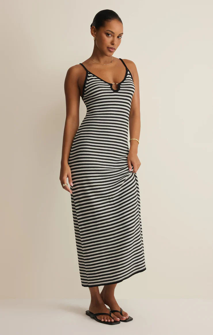 Majestic Striped Midi Dress