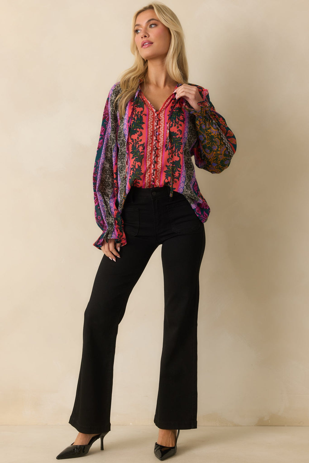 Never Let You Down Black Cotton High Waisted Flare Jeans