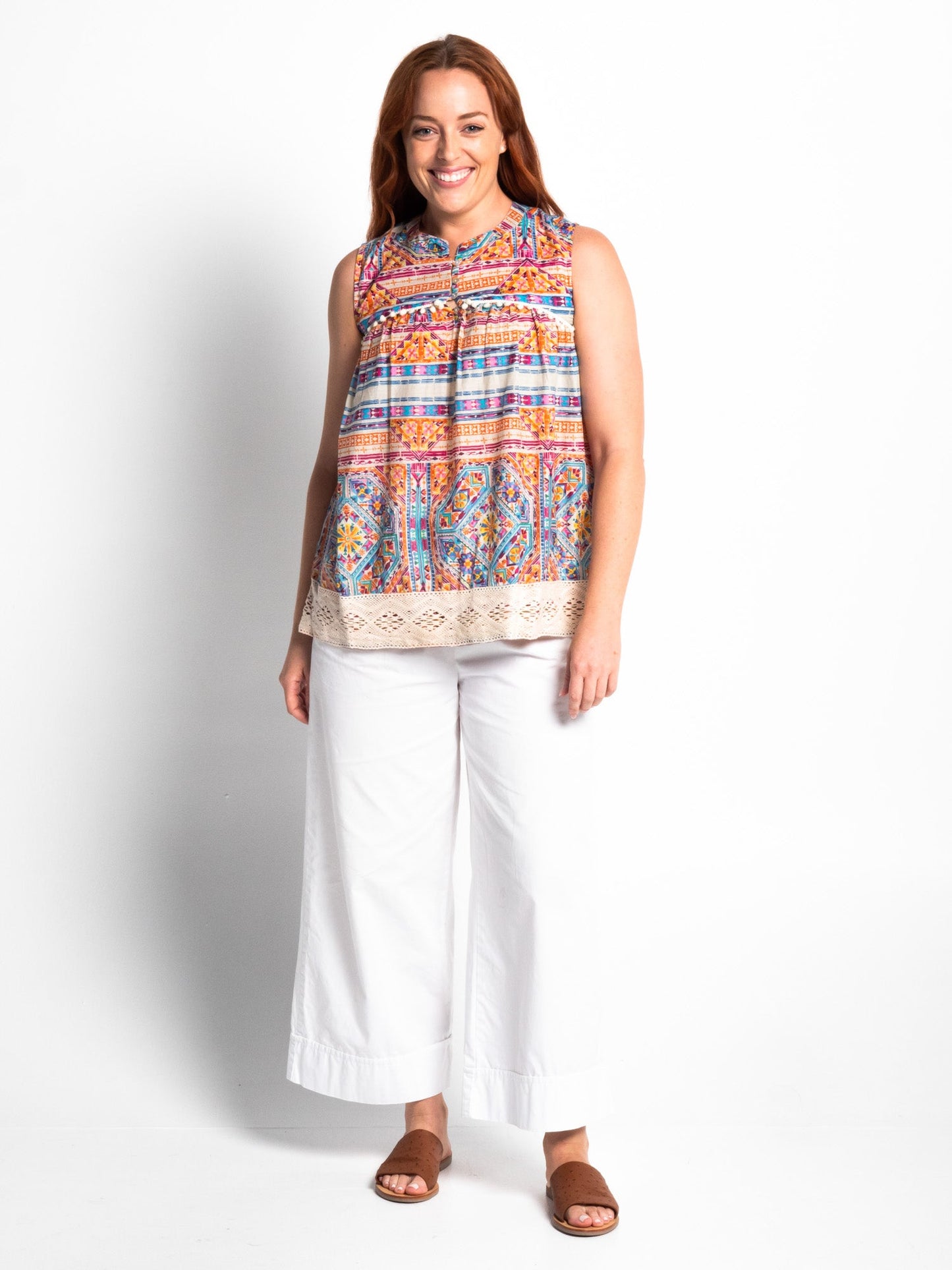 Chilli Short Top in Kaleido Orange