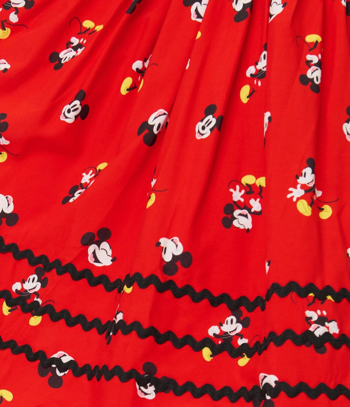 Disney Mickey & Friends Collection by Unique Vintage Red Mickey Print Swing Dress