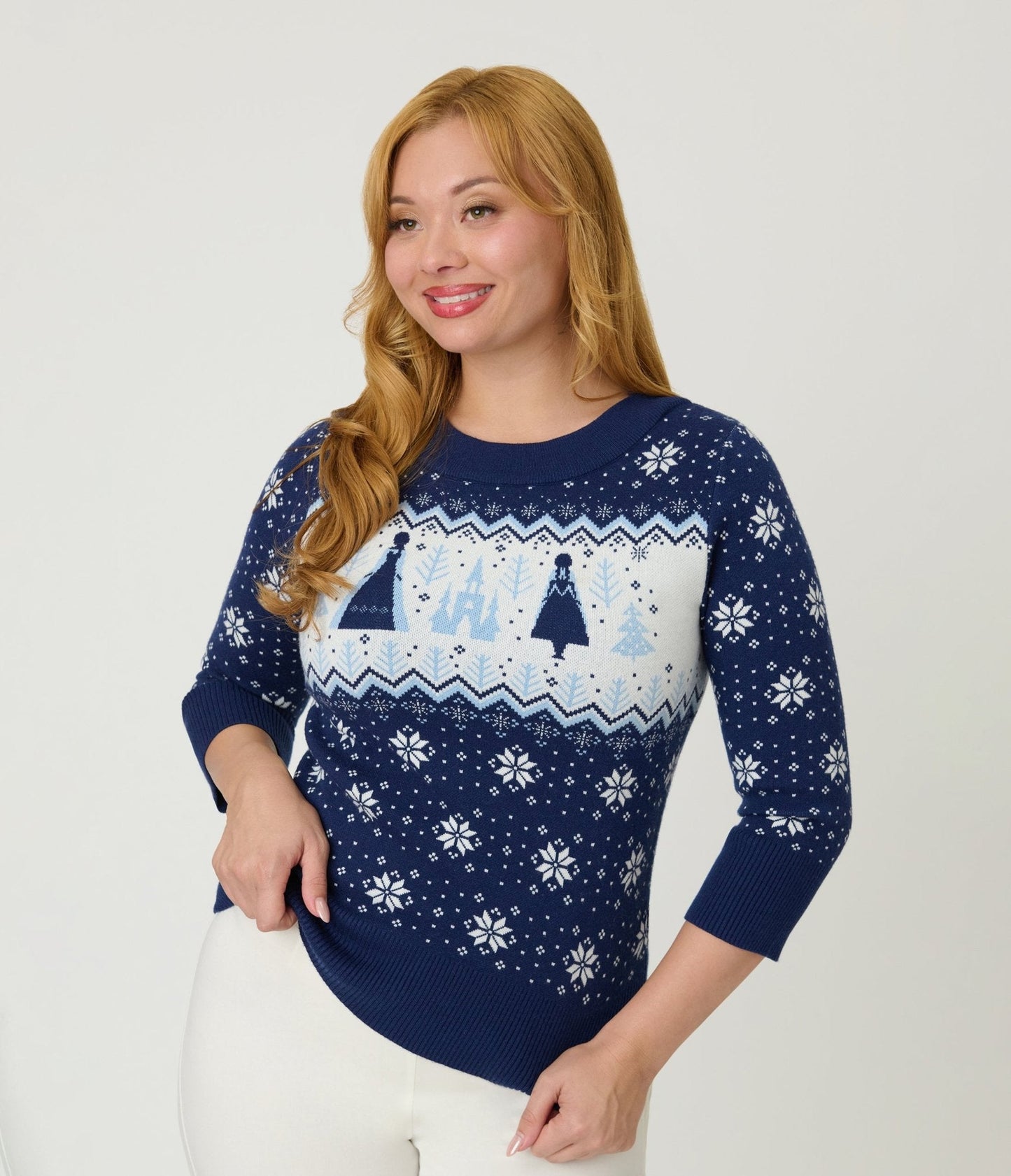 Disney's Frozen Collection by Unique Vintage Elsa & Anna Fair Isle Minou Sweater