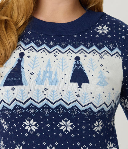 Disney's Frozen Collection by Unique Vintage Elsa & Anna Fair Isle Minou Sweater