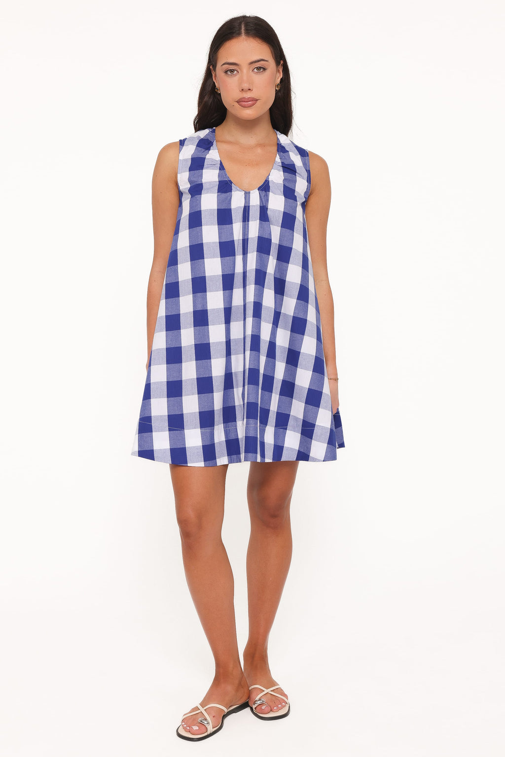 Jorah Mini Dress - Blue Plaid