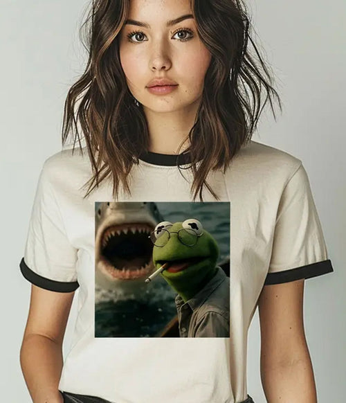 Frog & Shark Unisex Ringer Graphic Tee