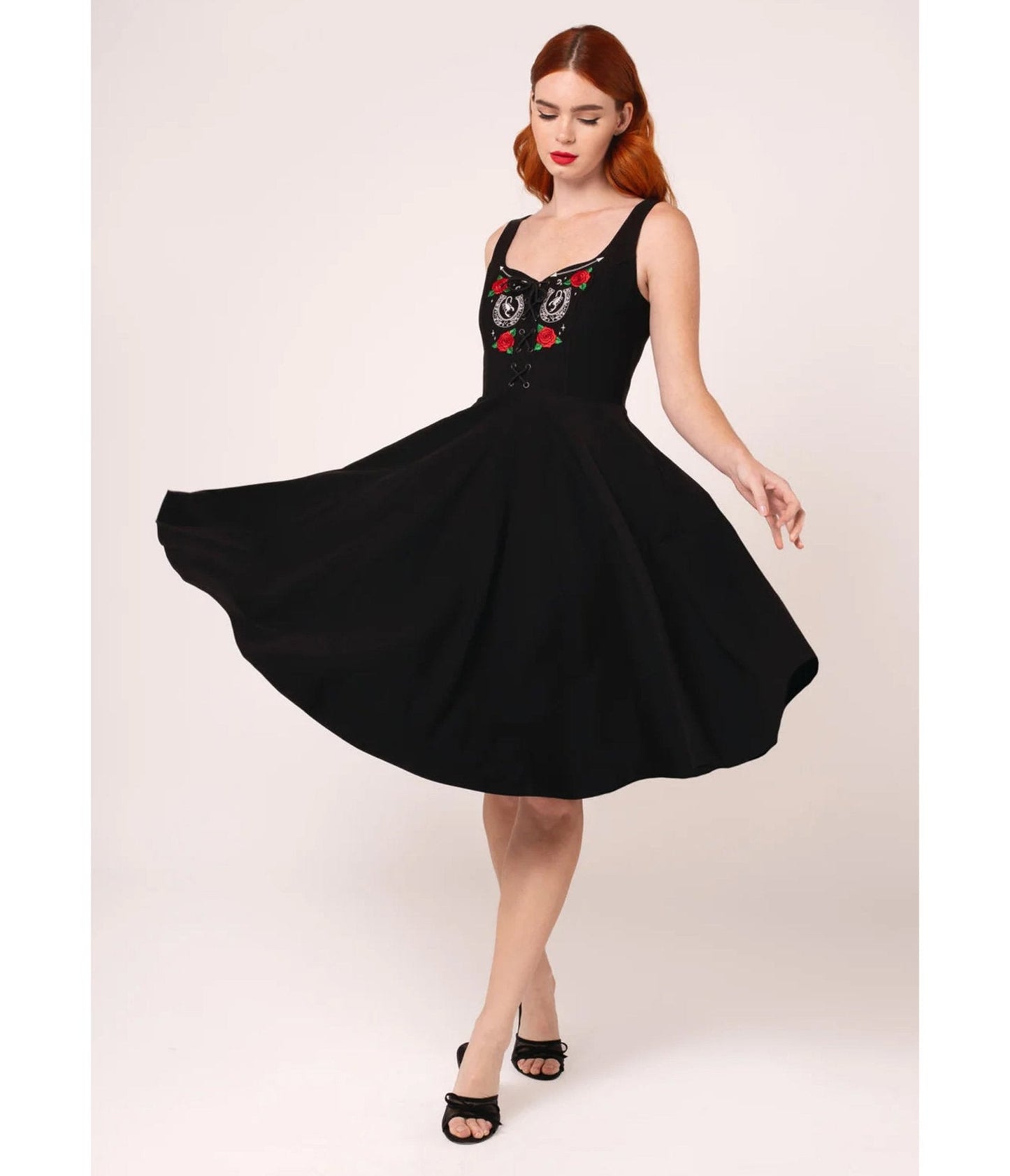 Hell Bunny Black Scorpion Western Swing Dress
