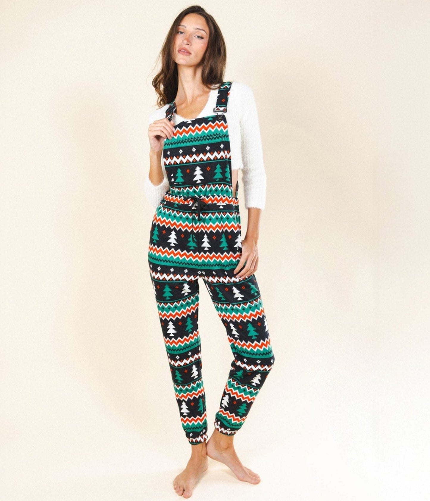 Holiday Fair Isle Pajama Overalls