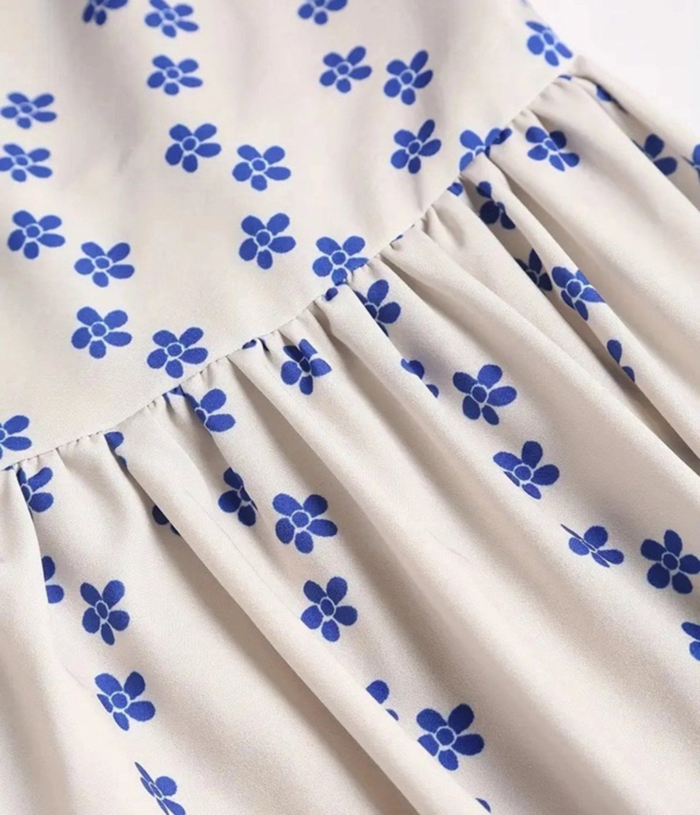 Ivory Sardine Print Spaghetti Strap Midi Dress