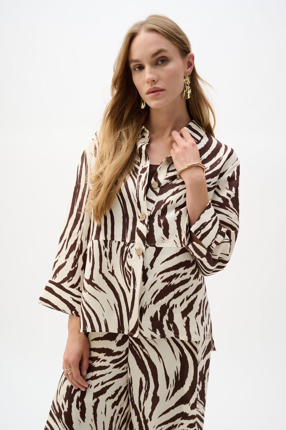 Joseph Ribkoff Animal Print Button Shirt