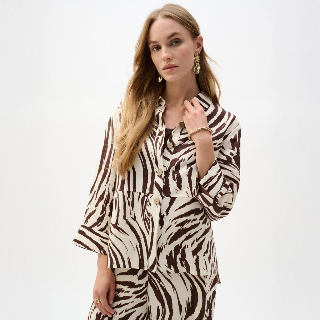 Joseph Ribkoff Animal Print Button Shirt