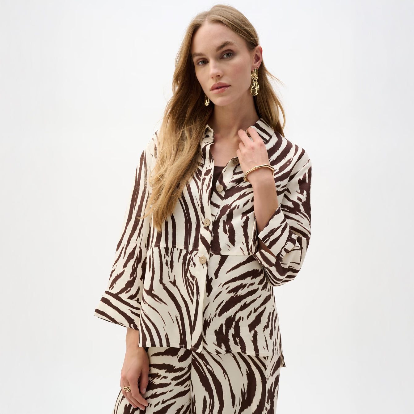 Joseph Ribkoff Animal Print Button Shirt