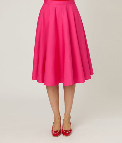 Magnolia Place Hot Pink Cotton Sally Swing Skirt