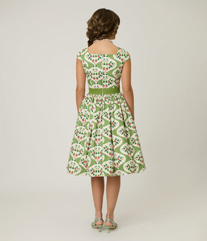 Magnolia Place Strawberry Wallpaper Anna Swing Dress