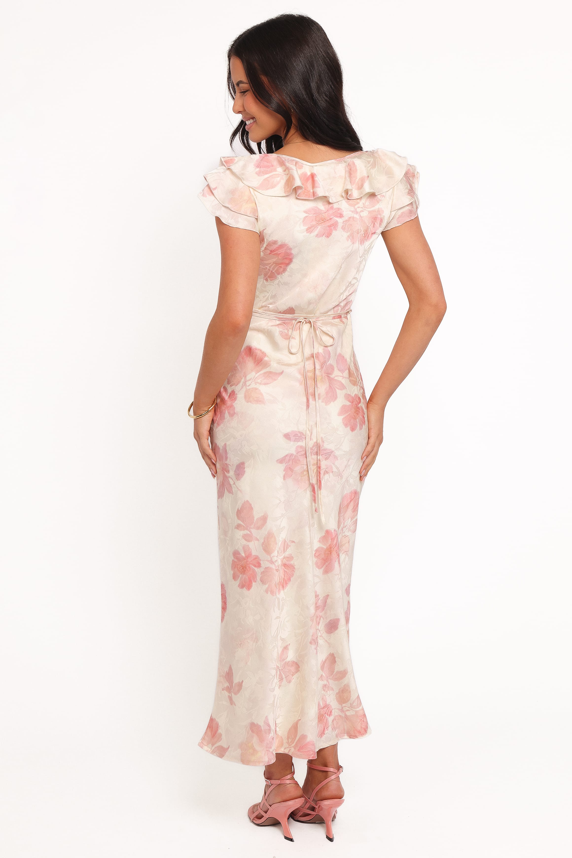 Liona Midi Dress - Cream Floral
